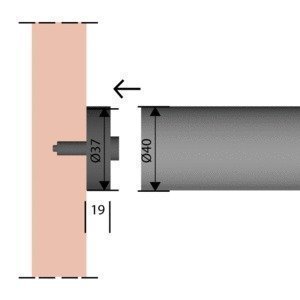 Kaideosa ruostumaton teräs Ø40 mm päätykiinnike