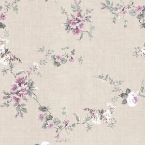 Kuitutapetti Tekstiili Blomma Beige|Vaaleanpunainen|Vihreä