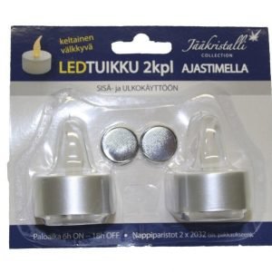 Led-Tuikku Ajastimella 2kpl Jääkristalli