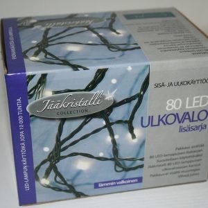 Lisävalosarja 80 Led Lämmin Valkoinen Sisä- Ja Ulkokäyttöön Jääkristalli