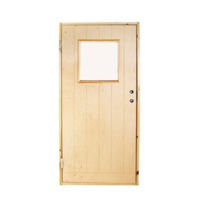 Lämminvaraston ovi lasi-ikkunalla 90x200 Käsittelemätön