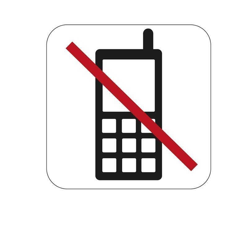 Merkki Habo puhelimen käyttö kielletty Valkoinen|Musta