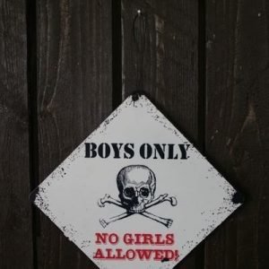 Metallikyltti "Boys Only No Girls Allowed" 20x20cm