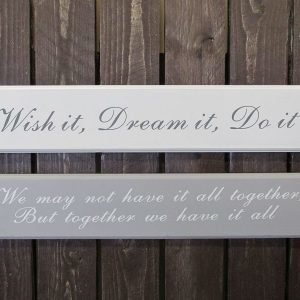 Puukyltti 58x11cm Harmaa "Wish It Dream It Do It" 4living