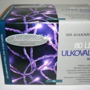 Valosarja 80 Led Lila Sisä- Ja Ulkokäyttöön Jääkristalli