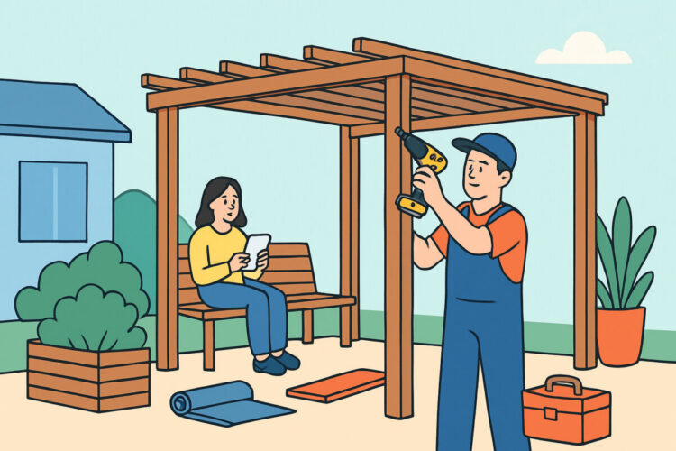Pihakalustesuoja ja pergola – rakentaminen rautakaupan tarvikkeilla